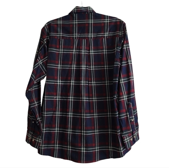 VTG Trader Bay Plaid Long Sleeve Button Up Shirt Men Medium Red Blue - Picture 2 of 7